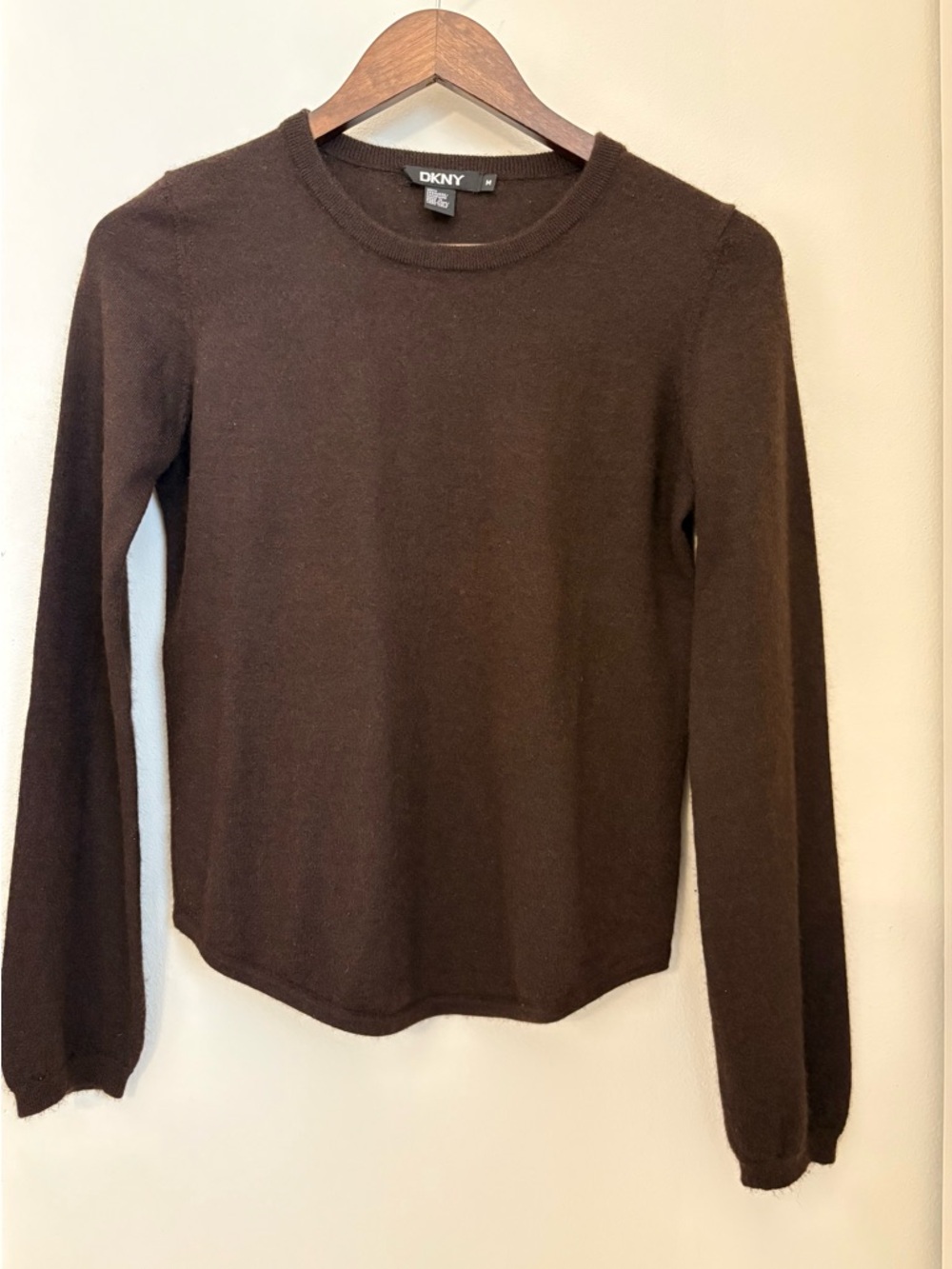 DKNY 100% Cashmere Dark Brown Crewneck Sweater Women’s Size: M